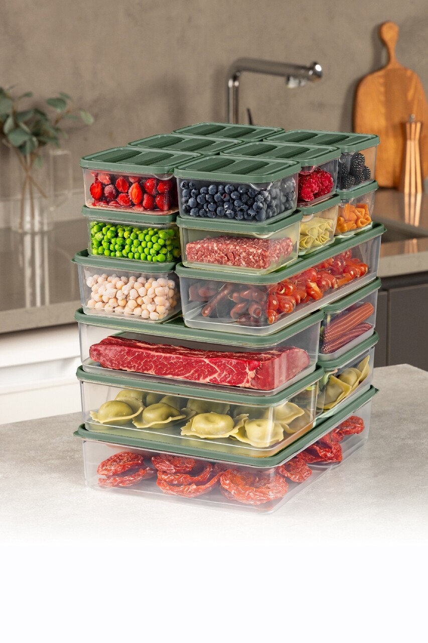 Set recipiente depozitare, Hermia, 964FRM5767, Dimensiune: 23 x 15 x 7 cm / 1750 ml (4 bucăți), Verde - imagine 4